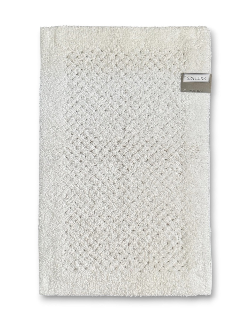 Spa Luxe Cotton Waffle Bath Rug Non-Skid Ivory 18x28 NWT
